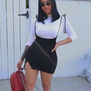 Black mini shirt from Fashionnova